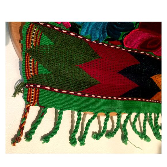 Mexican Handmade Traditional Woven Embroidered Bright Floral Table Runner 96X17 - Picture 7 of 10
